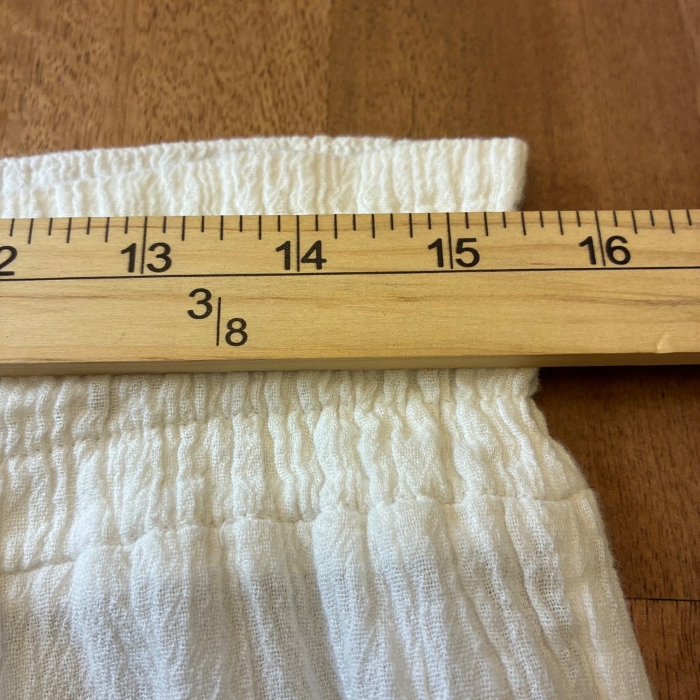J. Crew White Cotton Gauze Wide Leg Pants Drawstring Cabana Boho Womens Small - Picture 7 of 13